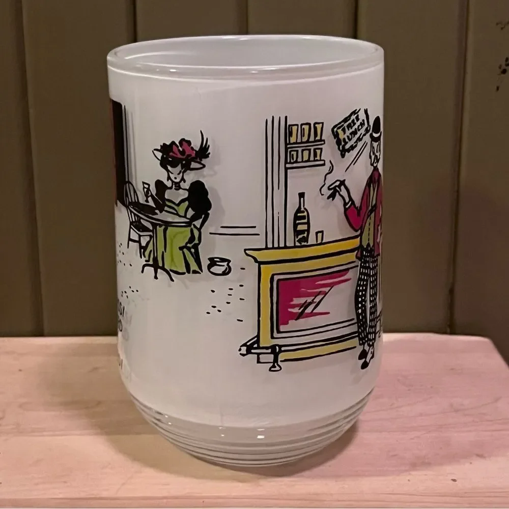 MCM Frosted Heavy Beer Mug Bar Scene Free Lunch